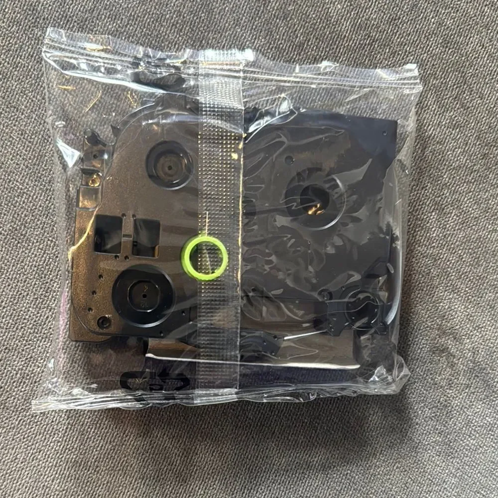 Label Maker Tape Black 12mm .47” Set of 8 Compatible with Brother P-Touch
